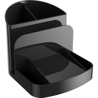Deflecto Sustainable Office Desk Caddy - 5" Height x 5.4" Width x 6.8" DepthDesktop - 30% Recycled - Black - Plastic - 1 Each