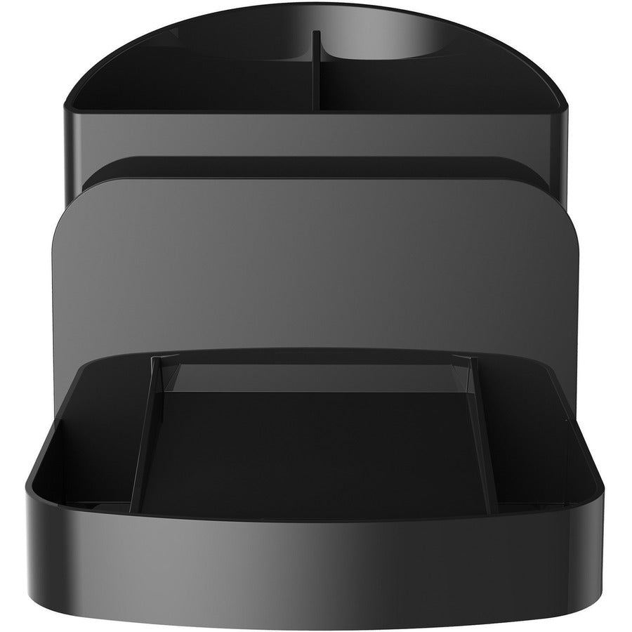 Deflecto Sustainable Office Desk Caddy - 5" Height x 5.4" Width x 6.8" DepthDesktop - 30% Recycled - Black - Plastic - 1 Each
