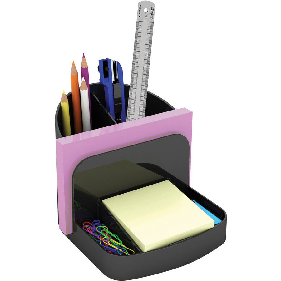 Deflecto Sustainable Office Desk Caddy - 5" Height x 5.4" Width x 6.8" DepthDesktop - 30% Recycled - Black - Plastic - 1 Each - 