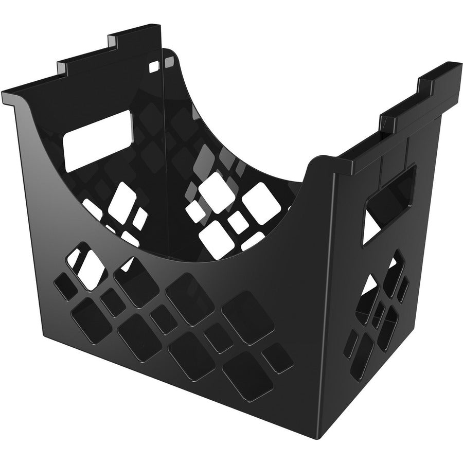 Deflecto Sustainable Office Desktop Hanging File Holder - 9.6" Height x 13.3" Width x 8.5" DepthDesktop - Sturdy - 30% Recycled - Black - 1 Each