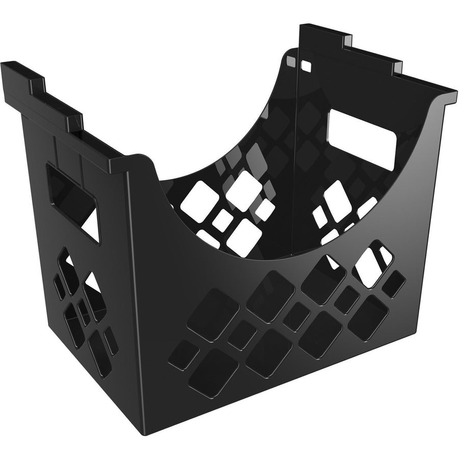 Deflecto Sustainable Office Desktop Hanging File Holder - 9.6" Height x 13.3" Width x 8.5" DepthDesktop - Sturdy - 30% Recycled - Black - 1 Each