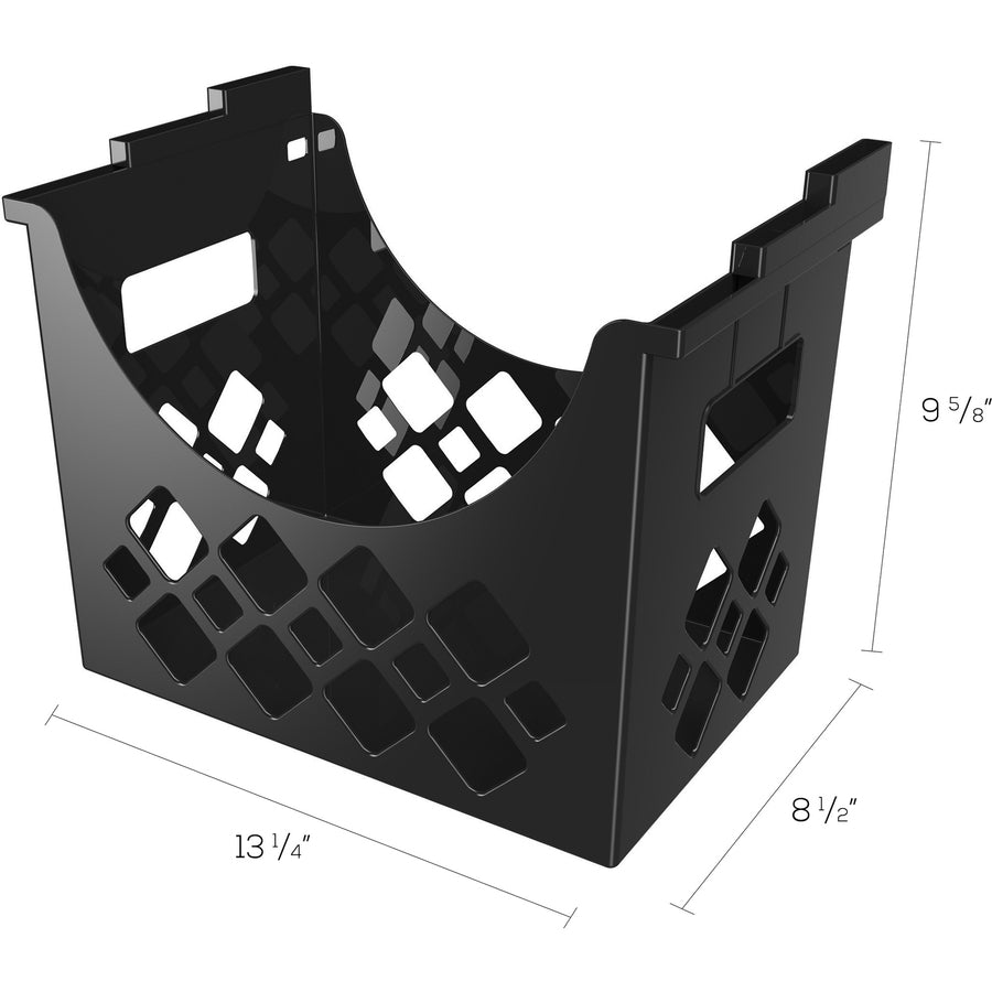 Deflecto Sustainable Office Desktop Hanging File Holder - 9.6" Height x 13.3" Width x 8.5" DepthDesktop - Sturdy - 30% Recycled - Black - 1 Each
