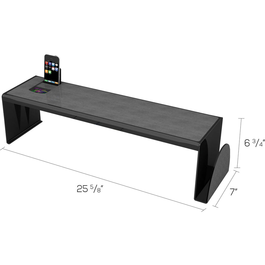 Deflecto Sustainable Office Heavy-Duty Desk Shelf - 6.8" Height x 25.6" Width x 7" DepthDesktop - Sturdy, Document Holder - 30% Recycled - Black - Plastic - 1 Each