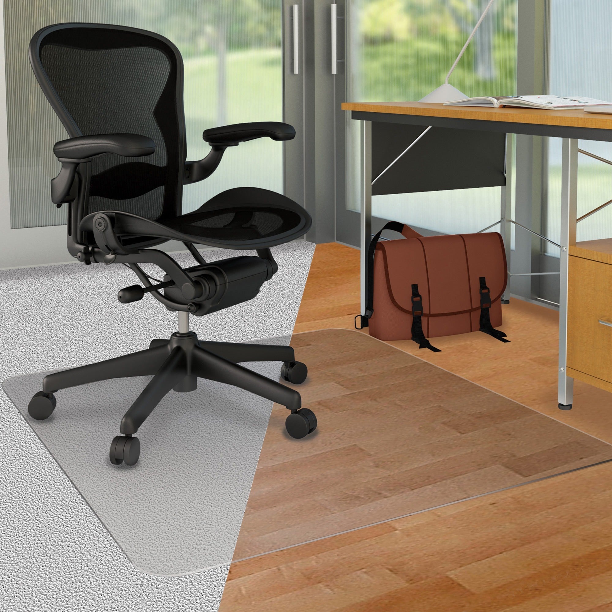 deflecto-duomat-multi-surface-chairmat-carpet-hard-floor-48-length-x-36-width-rectangular-classic-clear-1each_defcm23142duo - 1