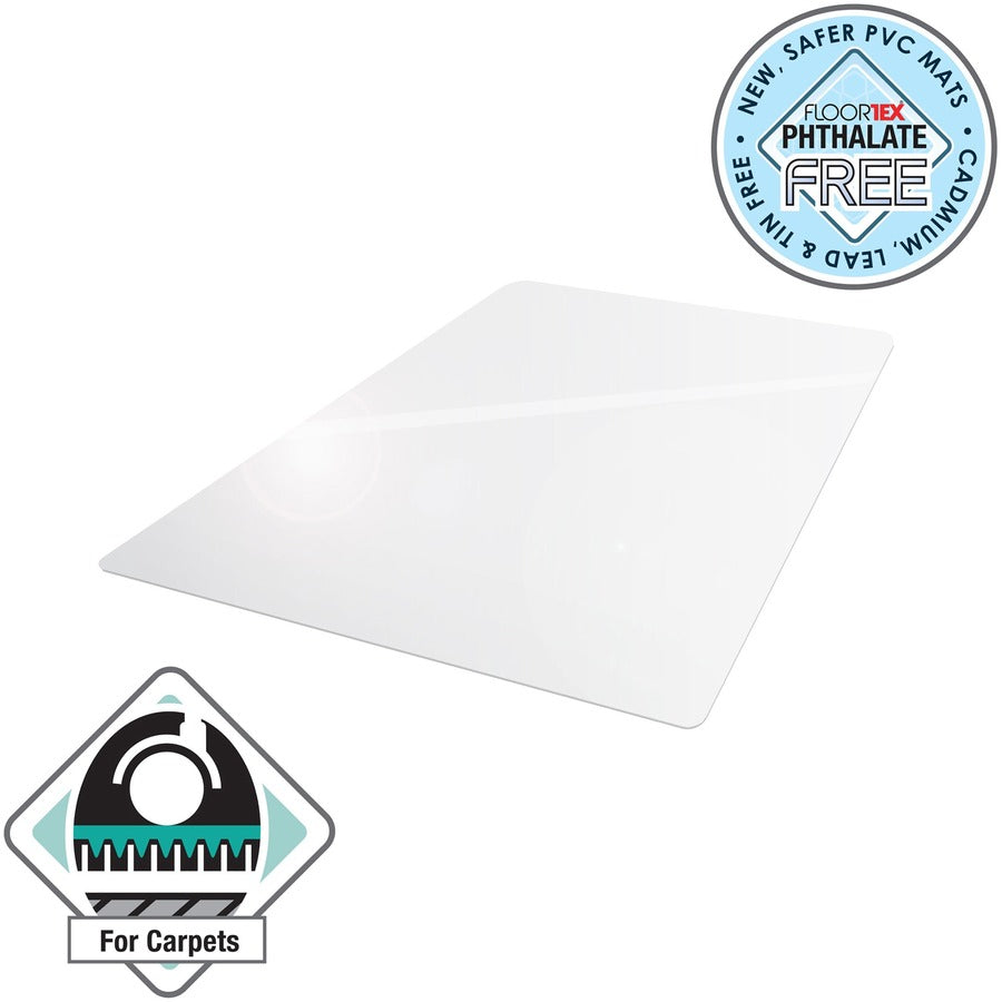 Computex Anti-Static Vinyl Rectangular Chair Mat for Carpets up to 3/8" - 48" x 60" - Carpet, Electrical Equipment, Home, Office - 60" Length x 48" Width x 0.110" Depth x 0.110" Thickness - Rectangular - Polyvinyl Chloride (PVC), Vinyl - Clear -