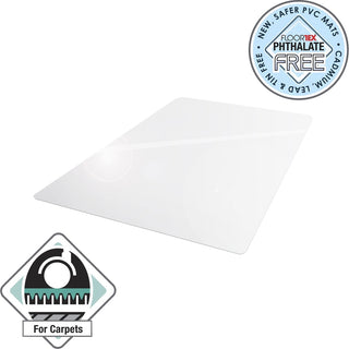 Computex Anti-Static Vinyl Rectangular Chair Mat for Carpets up to 3/8" - 48" x 60" - Carpet, Electrical Equipment, Home, Office - 60" Length x 48" Width x 0.110" Depth x 0.110" Thickness - Rectangular - Polyvinyl Chloride (PVC), Vinyl - Clear -