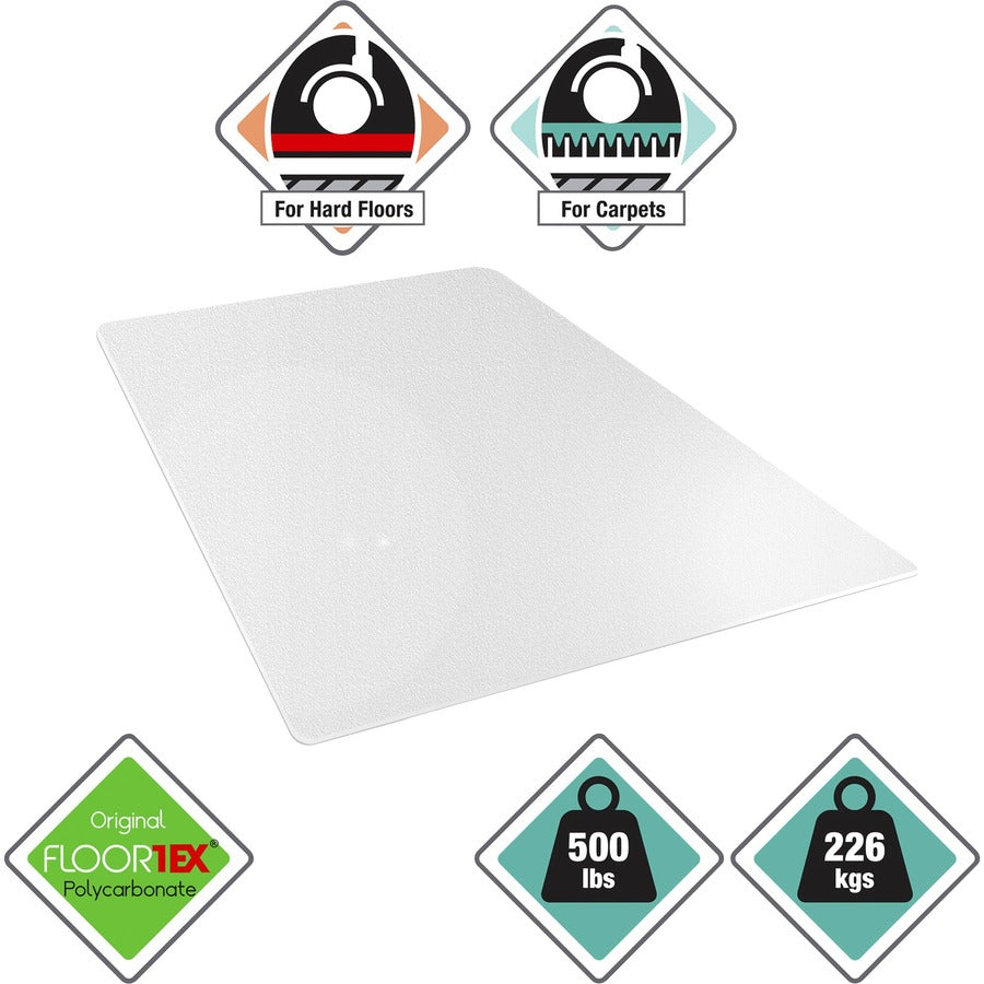 Cleartex MegaMat Heavy-Duty Polycarbonate Mat for Hard Floor/All Carpet, 46 x 60, Sold as 1 Each