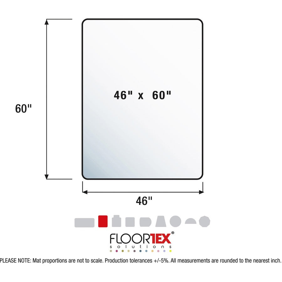 Cleartex MegaMat Heavy-Duty Polycarbonate Mat for Hard Floor/All Carpet, 46 x 60, Sold as 1 Each - 3