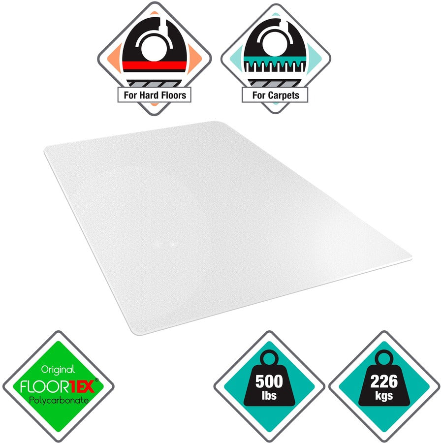 Cleartex MegaMat Heavy-Duty Polycarbonate Mat for Hard Floor/All Carpet, 46 x 60, Sold as 1 Each
