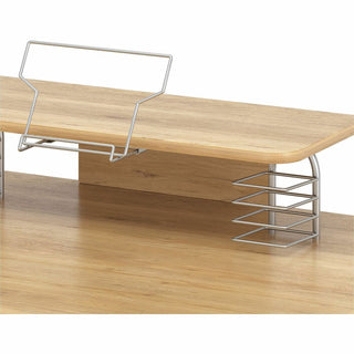 Lorell Computer Desk with Upper Shelf - For - Table TopLaminated Rectangle Top x 23.60" Table Top Width x 35.40" Table Top Depth - 35.20" Height - Assembly Required - Maple - Metal - 1 Each