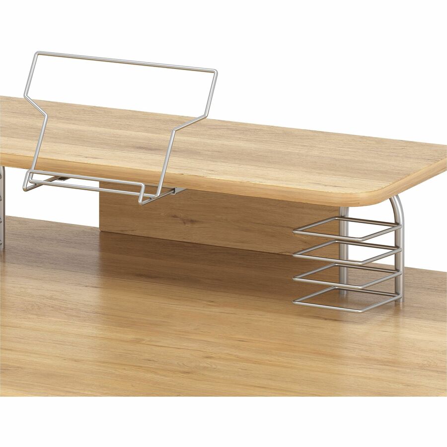Lorell Computer Desk with Upper Shelf - For - Table TopLaminated Rectangle Top x 23.60" Table Top Width x 35.40" Table Top Depth - 35.20" Height - Assembly Required - Maple - Metal - 1 Each