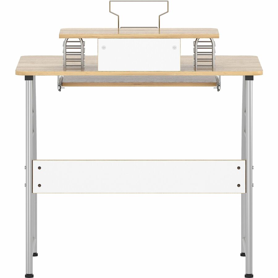 Lorell Computer Desk with Upper Shelf - For - Table TopLaminated Rectangle Top x 23.60" Table Top Width x 35.40" Table Top Depth - 35.20" Height - Assembly Required - Maple - Metal - 1 Each