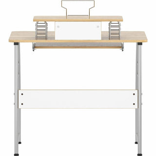 Lorell Computer Desk with Upper Shelf - For - Table TopLaminated Rectangle Top x 23.60" Table Top Width x 35.40" Table Top Depth - 35.20" Height - Assembly Required - Maple - Metal - 1 Each