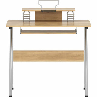 Lorell Computer Desk with Upper Shelf - For - Table TopLaminated Rectangle Top x 23.60" Table Top Width x 35.40" Table Top Depth - 35.20" Height - Assembly Required - Maple - Metal - 1 Each