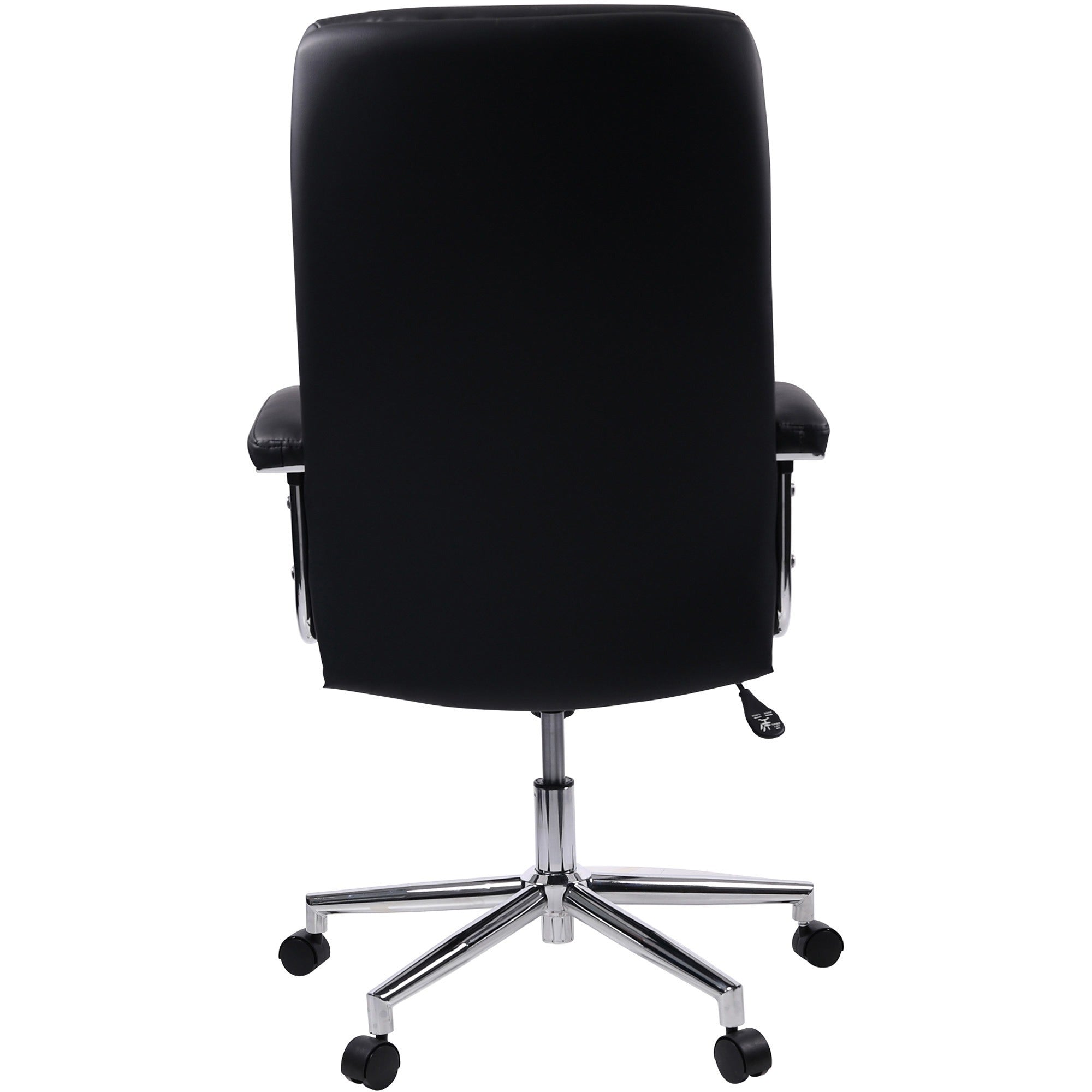 Lorell High-back Office Chair - Black Bonded Leather Seat - Black Bonded Leather Back - 1 Each - 