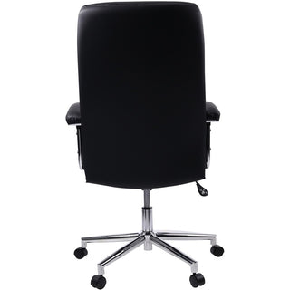 Lorell High-back Office Chair - Black Bonded Leather Seat - Black Bonded Leather Back - 1 Each