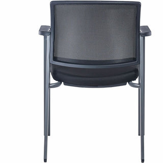Lorell Mesh Back Guest Chair - Black Fabric Seat - Black Mesh Back - 1 Each