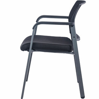Lorell Mesh Back Guest Chair - Black Fabric Seat - Black Mesh Back - 1 Each