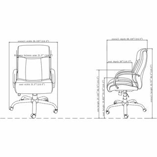 Lorell Deluxe Big & Tall Chair - Black Bonded Leather Seat - Black Bonded Leather Back - 5-star Base - Black - 1 Each