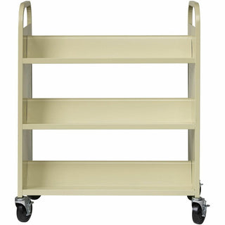 Lorell Double-sided Book Cart - 6 Shelf - 200 lb Capacity - 5" Caster Size - Steel - x 36" Width x 19" Depth x 46" Height - Putty - 1 Each