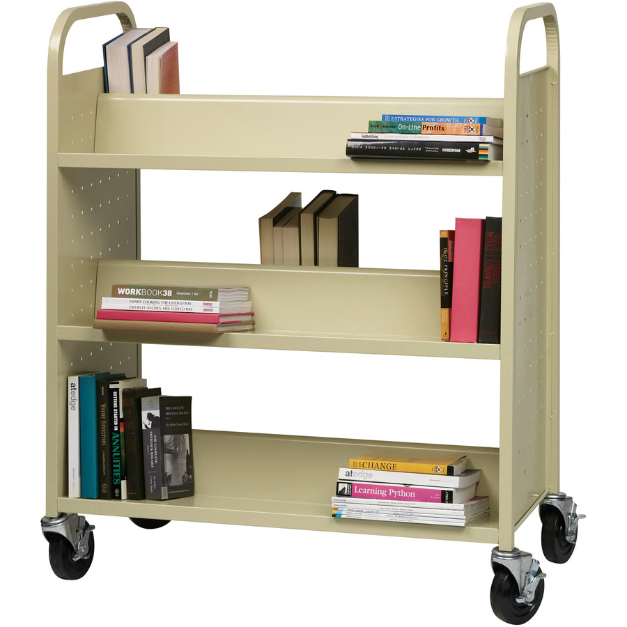 lorell-double-sided-book-cart-6-shelf-200-lb-capacity-5-caster-size-steel-x-36-width-x-19-depth-x-46-height-putty-1-each_llr49202 - 5