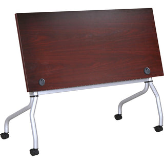 Lorell Flip Top Training Table - For - Table TopRectangle Top - Four Leg Base - 4 Legs x 23.60" Table Top Width x 60" Table Top Depth - 29.50" Height x 59" Width x 23.63" Depth - Assembly Required - Mahogany - Nylon - 1 Each