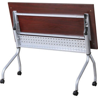 Lorell Flip Top Training Table - For - Table TopRectangle Top - Four Leg Base - 4 Legs x 23.60" Table Top Width x 60" Table Top Depth - 29.50" Height x 59" Width x 23.63" Depth - Assembly Required - Mahogany - Nylon - 1 Each