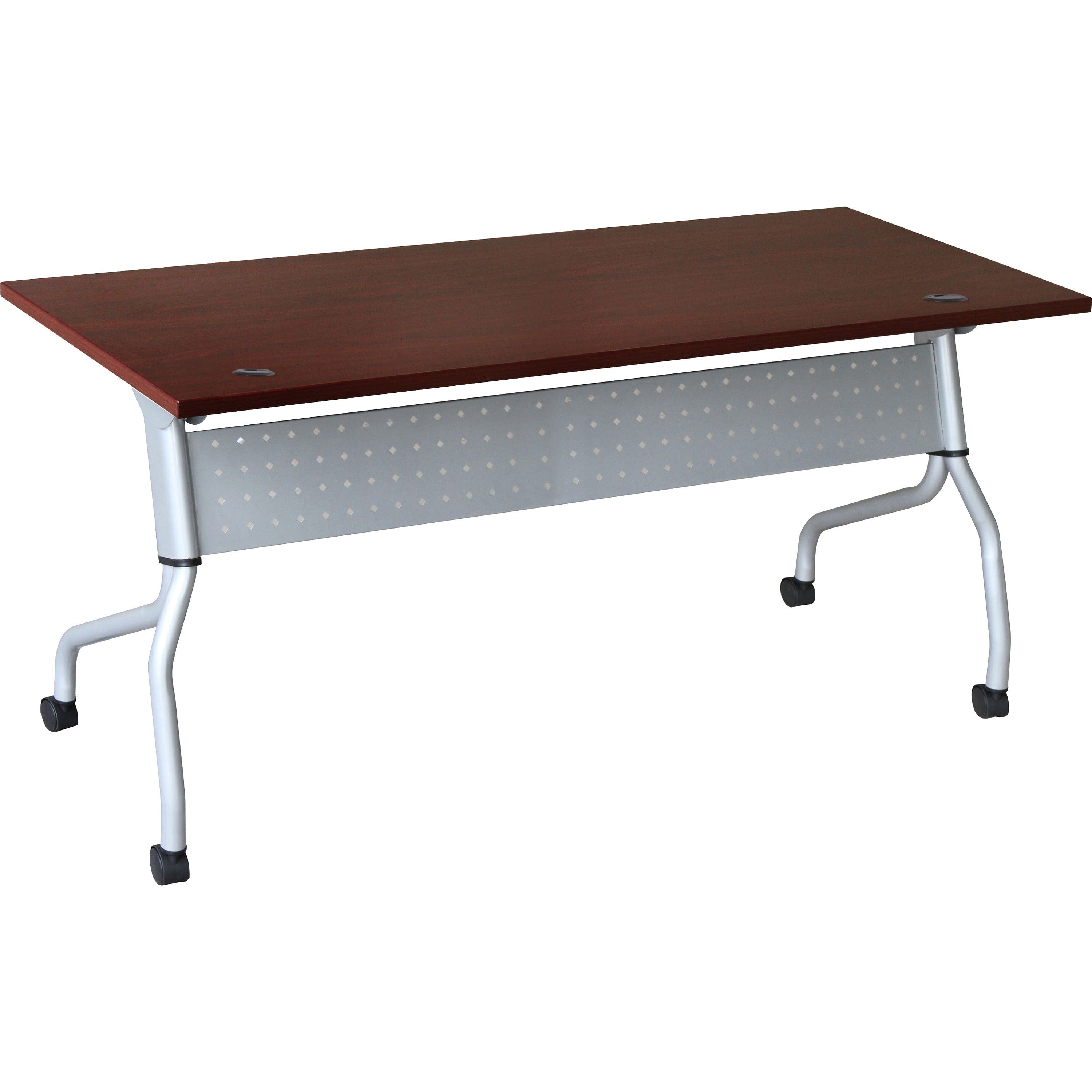 Lorell Flip Top Training Table - For - Table TopRectangle Top - Four Leg Base - 4 Legs x 23.60" Table Top Width x 72" Table Top Depth - 29.50" Height x 70.88" Width x 23.63" Depth - Assembly Required - Mahogany - Nylon - 1 Each