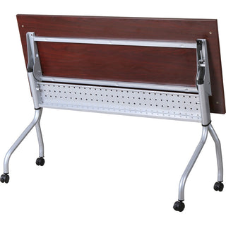 Lorell Flip Top Training Table - For - Table TopRectangle Top - Four Leg Base - 4 Legs x 23.60" Table Top Width x 72" Table Top Depth - 29.50" Height x 70.88" Width x 23.63" Depth - Assembly Required - Mahogany - Nylon - 1 Each