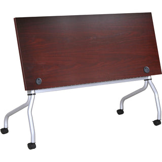 Lorell Flip Top Training Table - For - Table TopRectangle Top - Four Leg Base - 4 Legs x 23.60" Table Top Width x 72" Table Top Depth - 29.50" Height x 70.88" Width x 23.63" Depth - Assembly Required - Mahogany - Nylon - 1 Each