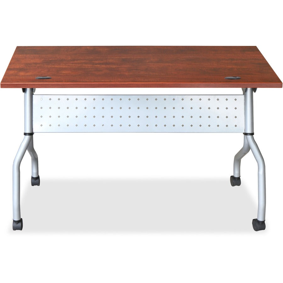 Lorell Flip Top Training Table - For - Table TopRectangle Top - Four Leg Base - 4 Legs x 23.60" Table Top Width x 60" Table Top Depth - 29.50" Height x 59" Width x 23.63" Depth - Cherry - Nylon - 1 Each