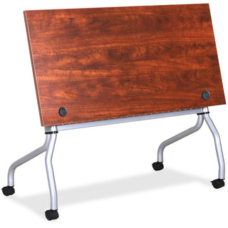 Lorell Flip Top Training Table - For - Table TopRectangle Top - Four Leg Base - 4 Legs x 23.60" Table Top Width x 60" Table Top Depth - 29.50" Height x 59" Width x 23.63" Depth - Cherry - Nylon - 1 Each