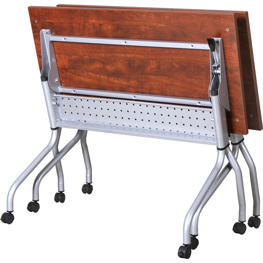 Lorell Flip Top Training Table - For - Table TopRectangle Top - Four Leg Base - 4 Legs x 23.60" Table Top Width x 60" Table Top Depth - 29.50" Height x 59" Width x 23.63" Depth - Cherry - Nylon - 1 Each