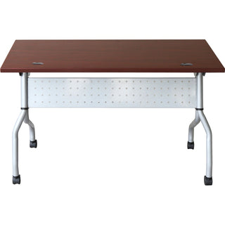 Lorell Flip Top Training Table - For - Table TopRectangle Top - Four Leg Base - 4 Legs x 23.60" Table Top Width x 48" Table Top Depth - 29.50" Height x 47.25" Width x 23.63" Depth - Assembly Required - Mahogany - Nylon - 1 Each