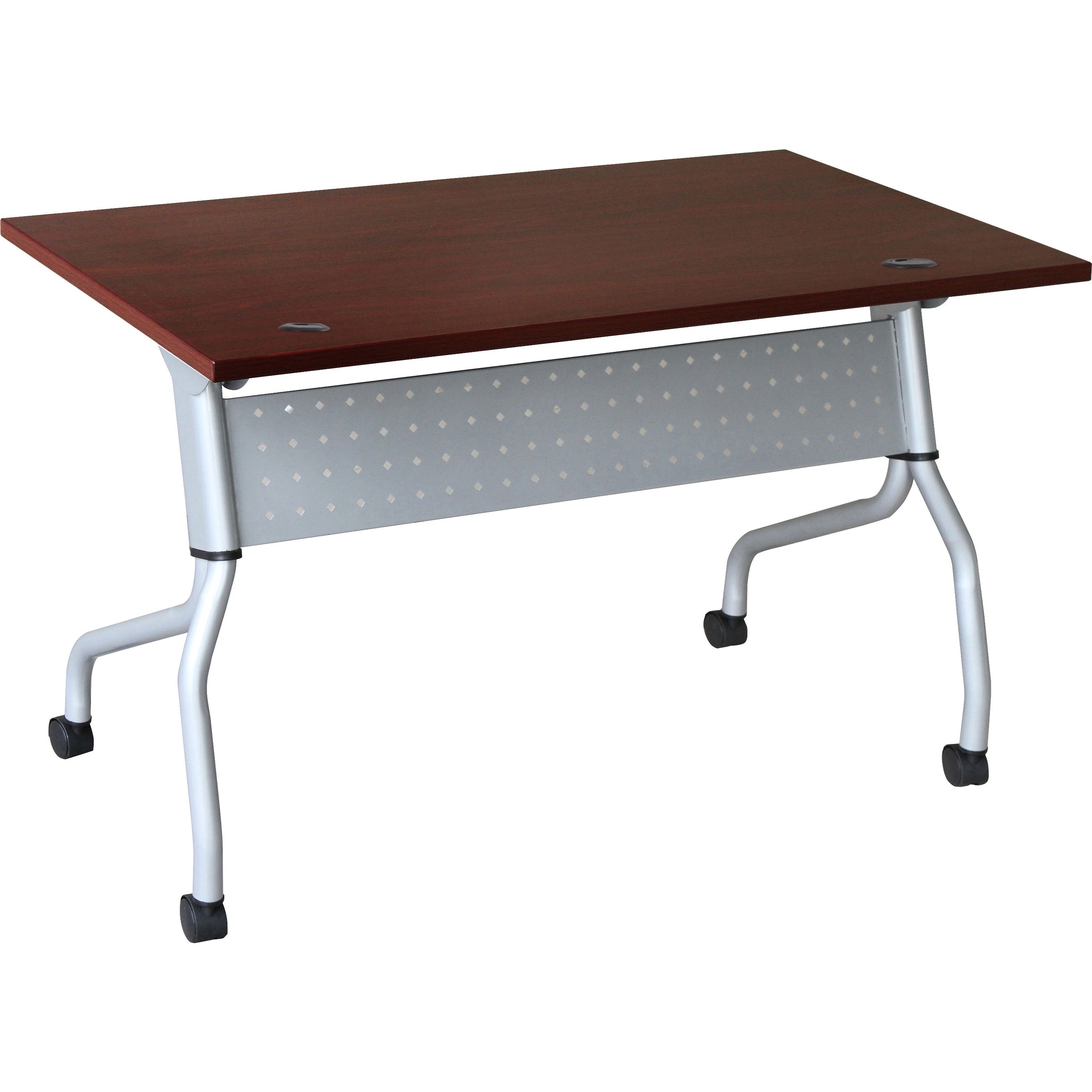 Lorell Flip Top Training Table - For - Table TopRectangle Top - Four Leg Base - 4 Legs x 23.60" Table Top Width x 48" Table Top Depth - 29.50" Height x 47.25" Width x 23.63" Depth - Assembly Required - Mahogany - Nylon - 1 Each