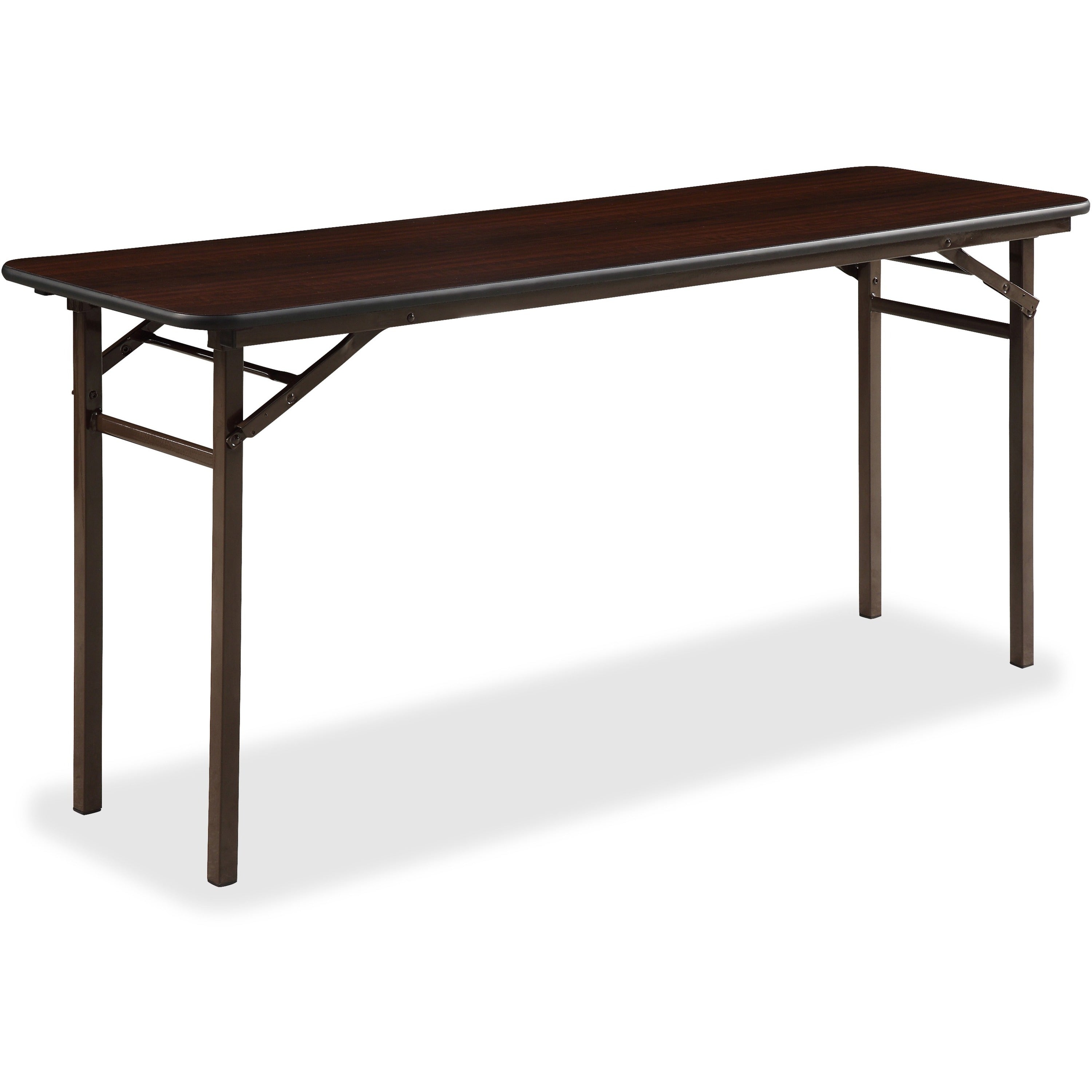 Lorell Economy Folding Banquet Table - For - Table TopMahogany Rectangle Top x 60" Table Top Width x 18" Table Top Depth x 0.62" Table Top Thickness - 29" Height - 1 Each
