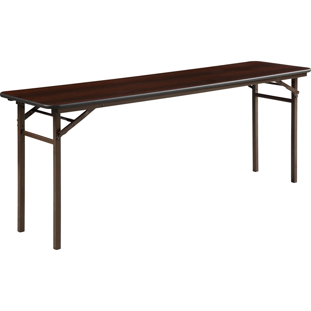 Lorell Economy Folding Banquet Table - For - Table TopMahogany Rectangle Top - 500 lb Capacity x 72" Table Top Width x 18" Table Top Depth x 0.62" Table Top Thickness - 29" Height - 1 Each