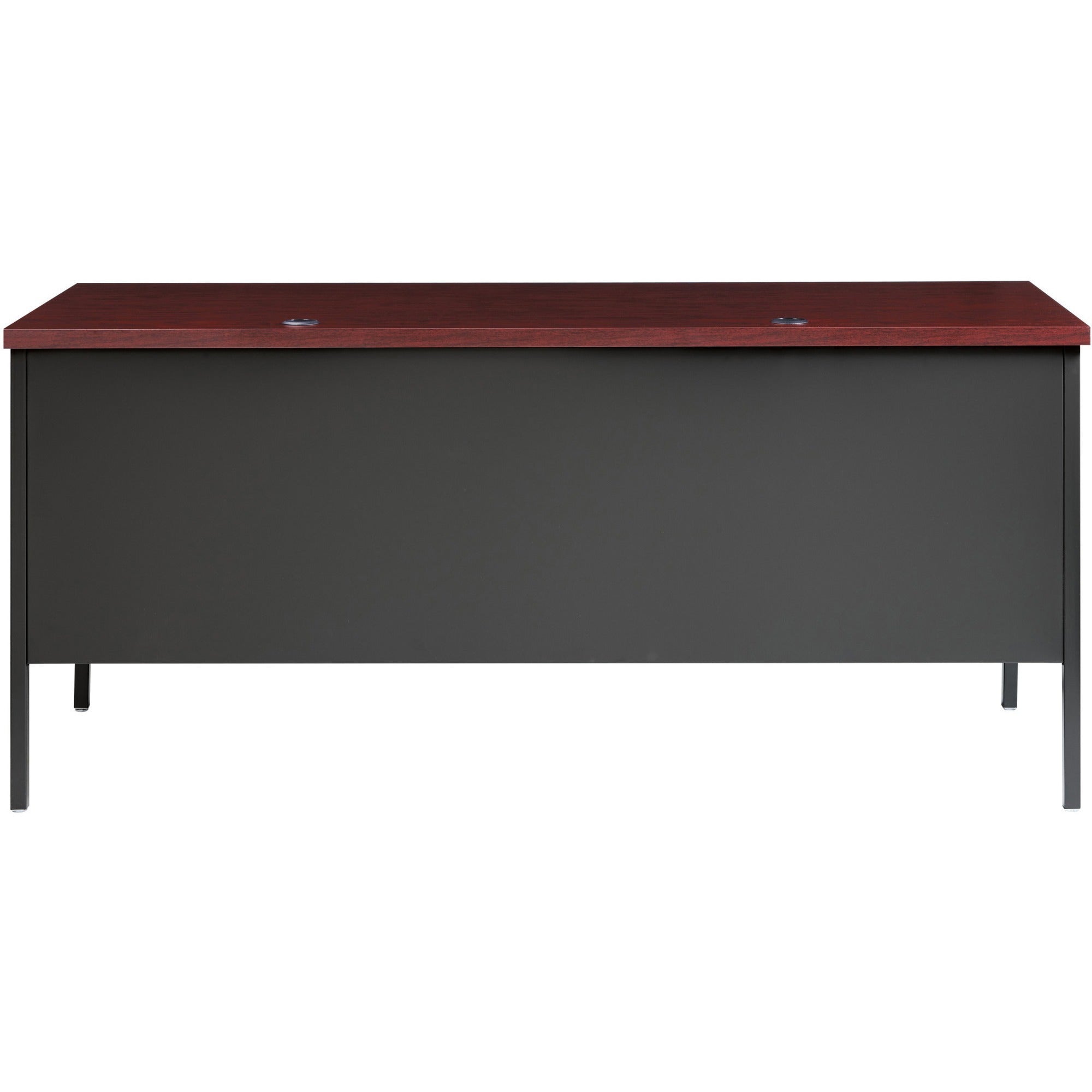 lorell-fortress-series-left-pedestal-desk-for-table-toprectangle-top-x-66-table-top-width-x-30-table-top-depth-x-112-table-top-thickness-2950-height-assembly-required-laminated-mahogany-steel-1-each_llr60919 - 4