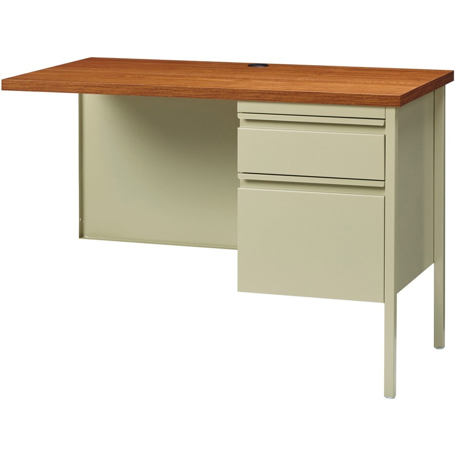 Lorell Fortress Series Right-Pedestal Return - For - Table TopRectangle Top x 42" Table Top Width x 24" Table Top Depth x 1.12" Table Top Thickness - 29.50" Height - Assembly Required - Oak, Oak Laminate, Putty - Steel - 1 Each