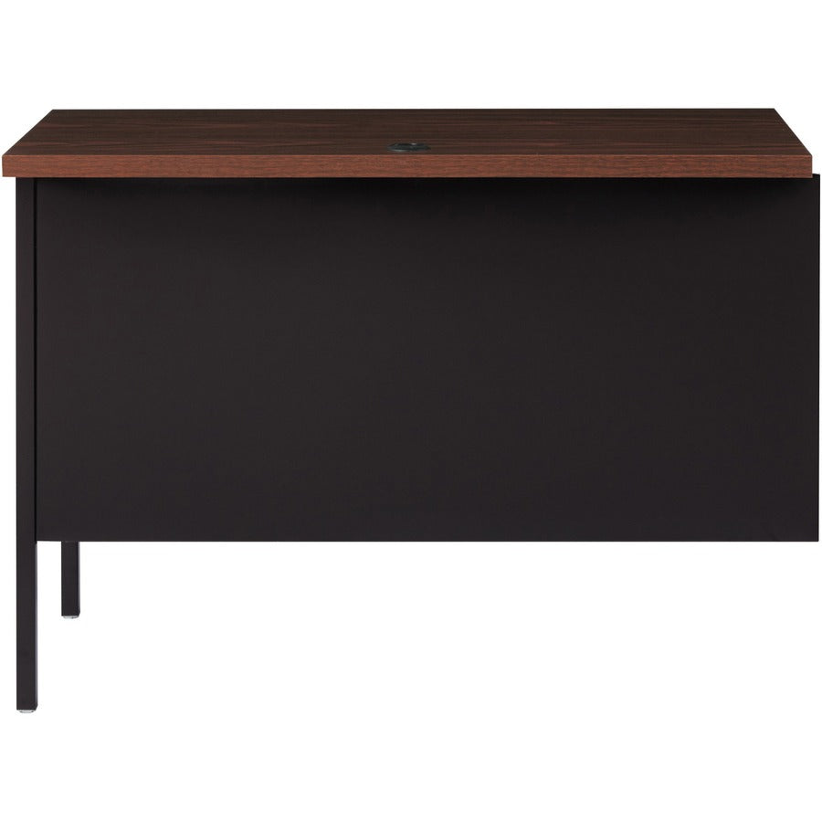 Lorell Fortress Series Right-Pedestal Return - For - Table TopRectangle Top x 42" Table Top Width x 24" Table Top Depth x 1.12" Table Top Thickness - 29.50" Height - Assembly Required - Black Walnut, Oak Laminate - Steel - 1 Each