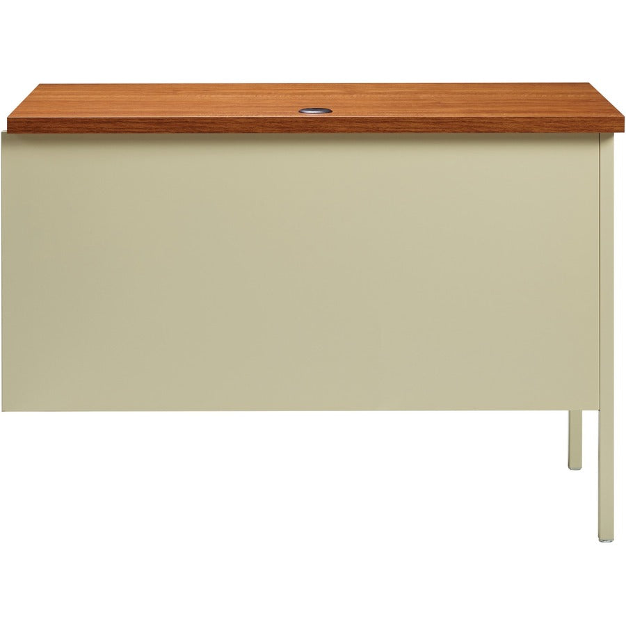 Lorell Fortress Series Left-Pedestal Return - For - Table TopRectangle Top x 42" Table Top Width x 24" Table Top Depth x 1.12" Table Top Thickness - 29.50" Height - Assembly Required - Oak, Oak Laminate, Putty - Steel - 1 Each