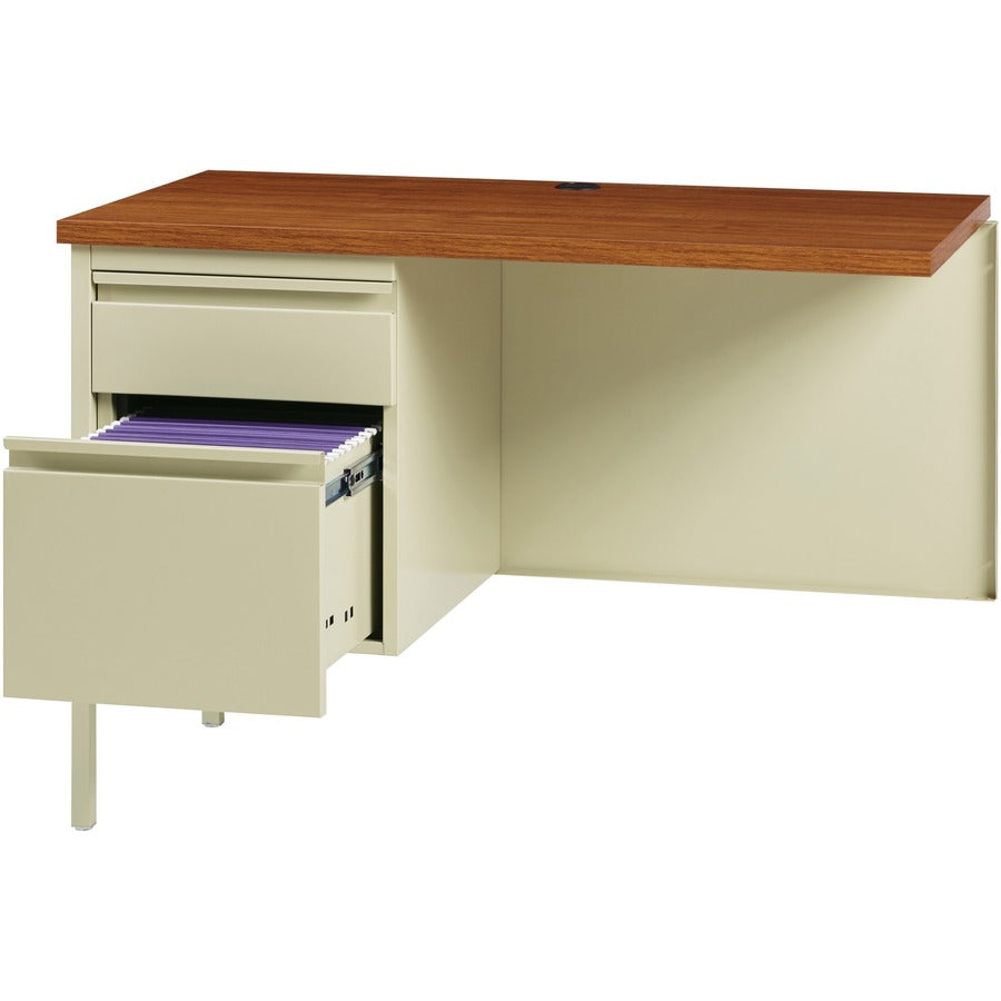 Lorell Fortress Series Left-Pedestal Return - For - Table TopRectangle Top x 42" Table Top Width x 24" Table Top Depth x 1.12" Table Top Thickness - 29.50" Height - Assembly Required - Oak, Oak Laminate, Putty - Steel - 1 Each