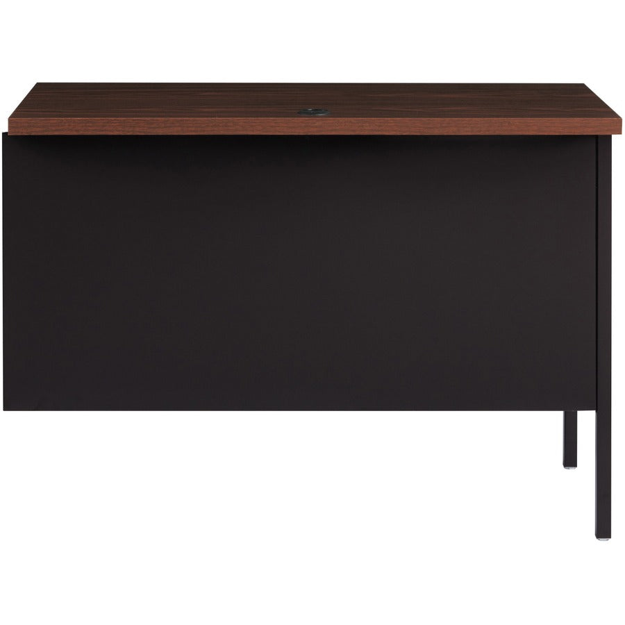 Lorell Fortress Series Left-Pedestal Return - For - Table TopRectangle Top x 42" Table Top Width x 24" Table Top Depth x 1.12" Table Top Thickness - 29.50" Height - Assembly Required - Black Walnut, Laminated, Walnut - Steel - 1 Each