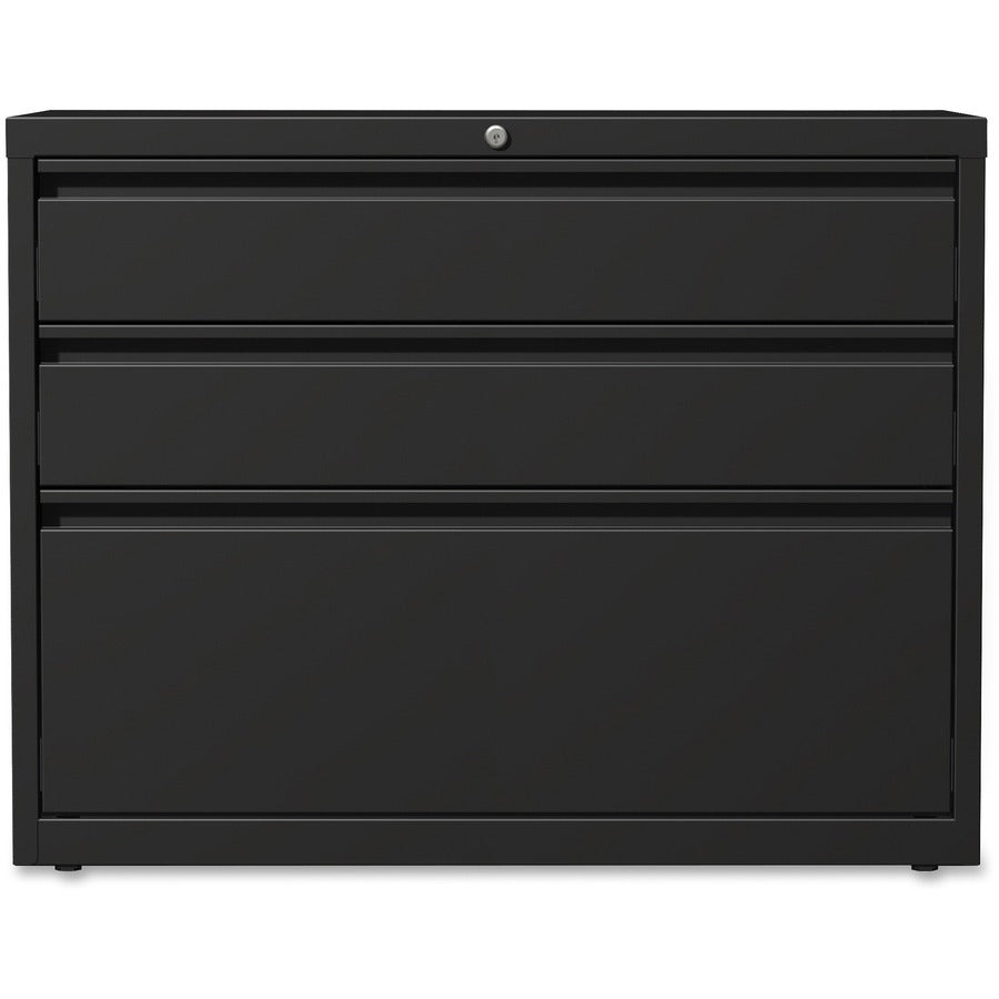 Lorell 36" Box/Box/File Lateral File Cabinet - 36" x 18.6" x 28" - 3 x Drawer(s) for Box, File - A4, Legal, Letter - Lateral - Hanging Rail, Locking Drawer, Ball-bearing Suspension, Magnetic Label Holder, Interlocking, Durable, Reinforced Base, Level