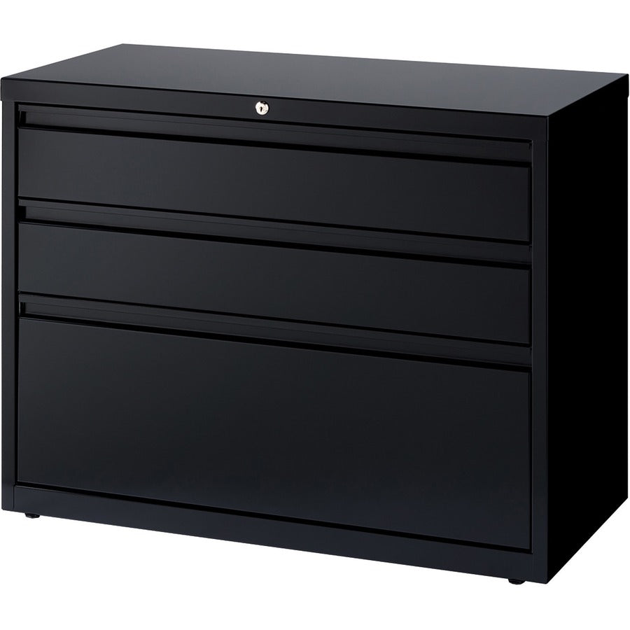 Lorell 36" Box/Box/File Lateral File Cabinet - 36" x 18.6" x 28" - 3 x Drawer(s) for Box, File - A4, Legal, Letter - Lateral - Hanging Rail, Locking Drawer, Ball-bearing Suspension, Magnetic Label Holder, Interlocking, Durable, Reinforced Base, Level