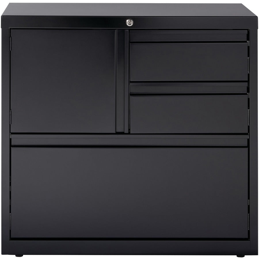 Lorell 30" Personal Storage Center Lateral File - 30" x 18.6" x 28" - 3 x Drawer(s) for File, Box - A4, Letter, Legal - Hanging Rail, Glide Suspension, Grommet, Cable Management, Interlocking, Reinforced Base, Adjustable Glide, Durable, Magnetic Labe