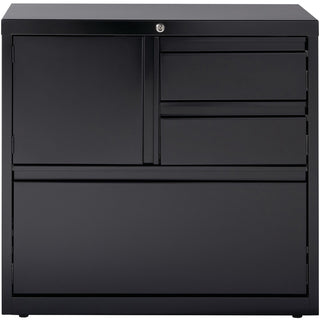 Lorell 30" Personal Storage Center Lateral File - 30" x 18.6" x 28" - 3 x Drawer(s) for File, Box - A4, Letter, Legal - Hanging Rail, Glide Suspension, Grommet, Cable Management, Interlocking, Reinforced Base, Adjustable Glide, Durable, Magnetic Labe