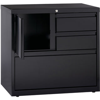 Lorell 30" Personal Storage Center Lateral File - 30" x 18.6" x 28" - 3 x Drawer(s) for File, Box - A4, Letter, Legal - Hanging Rail, Glide Suspension, Grommet, Cable Management, Interlocking, Reinforced Base, Adjustable Glide, Durable, Magnetic Labe