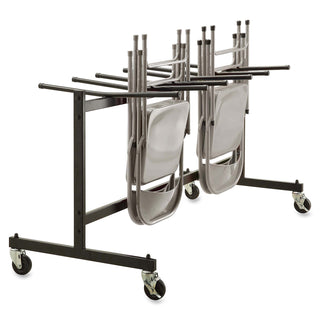 Lorell Folding Chair Dolly - x 68" Width x 30.8" Depth x 35.8" Height - Black Steel Frame - Black - For 42 Devices - 1 Each - 