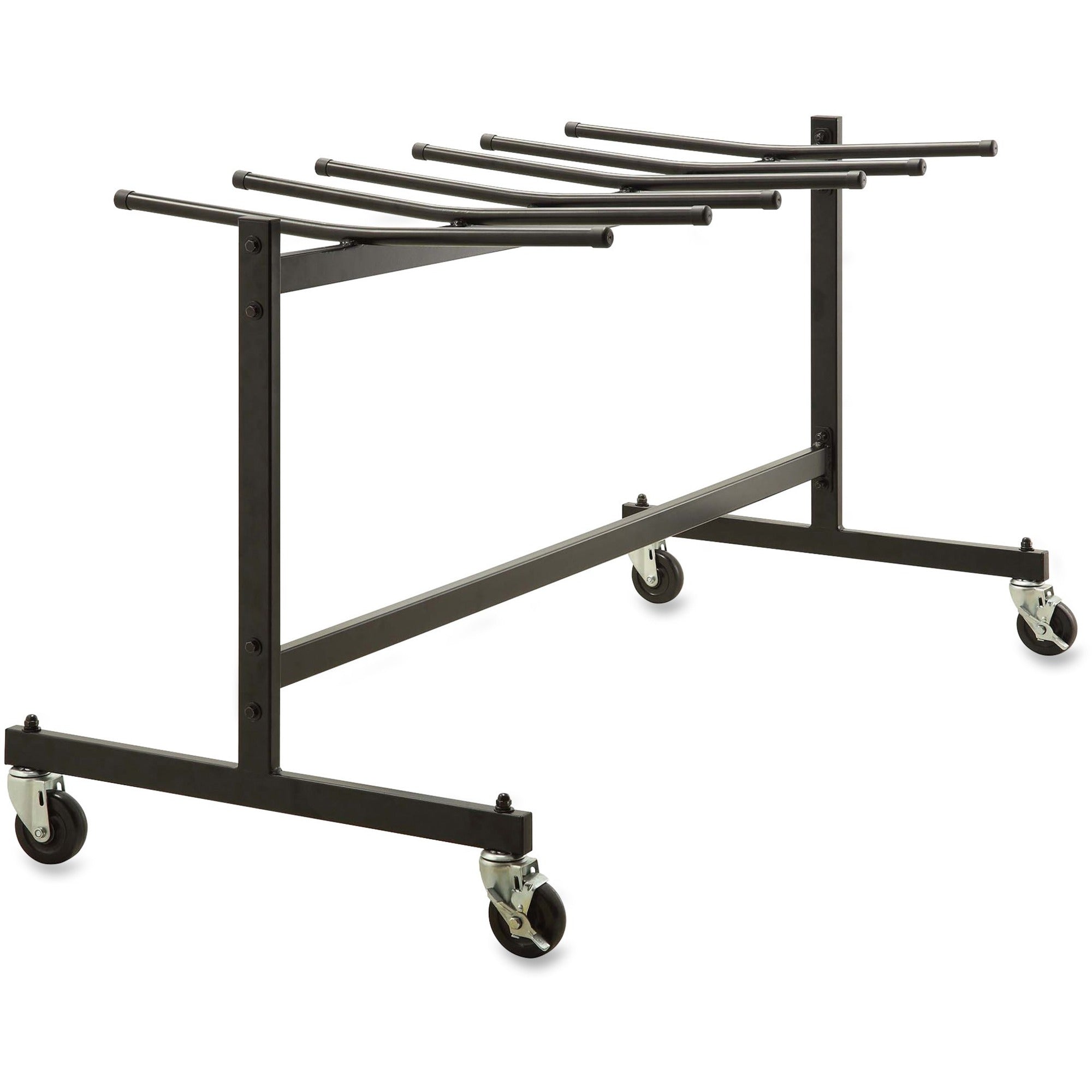 Lorell Folding Chair Dolly - x 68" Width x 30.8" Depth x 35.8" Height - Black Steel Frame - Black - For 42 Devices - 1 Each - 
